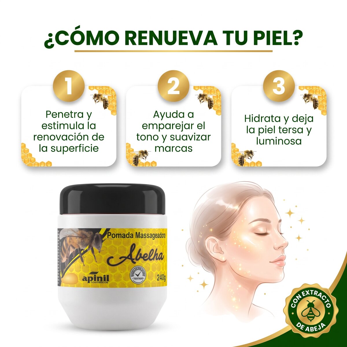 Cómo renueva tu piel la Crema de Veneno de Abeja